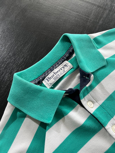 90's Burberry Stripe Polo Shirt (XL)