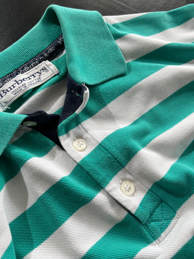 90's Burberry Stripe Polo Shirt (XL)