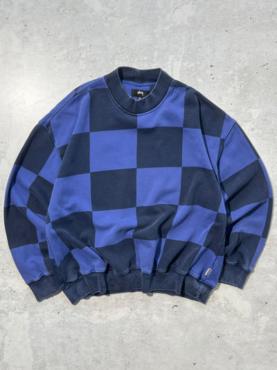 Stussy Checkerboard Pullover Sweatshirt (S)