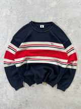 Lacoste Heavyweight Knit Stripe Crewneck Jumper (XL)