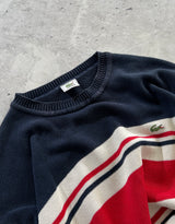 Lacoste Heavyweight Knit Stripe Crewneck Jumper (XL)