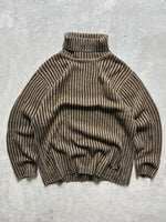 90's Ralph Lauren polo sport Chunky Knit Turtle Neck Jumper (XL)