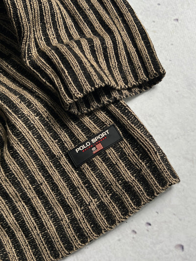 90's Ralph Lauren polo sport Chunky Knit Turtle Neck Jumper (XL)