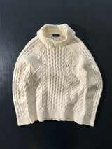 Vintage Fred Perry Chunky Knit Turtle Neck Jumper (L)