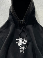 Stussy heavyweight crown script pullover hoodie (M)